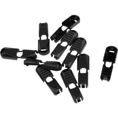10x Detachable Zipper Pull Cord Ends Strap Lariat Black Apparel Accessories