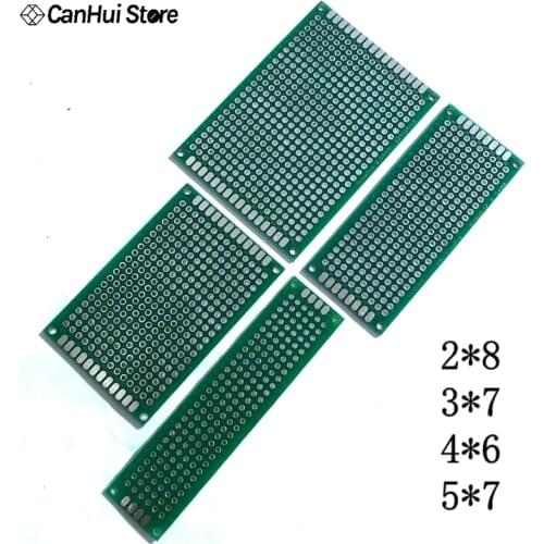 4Pcs/Lot 5x7 4x6 3x7 2x8 cm Double Side Copper Prototype pcb Universal Board for Ardui 2*8 3*7 4*6 5*7 cm PCB Tin Spray 20x80 mm