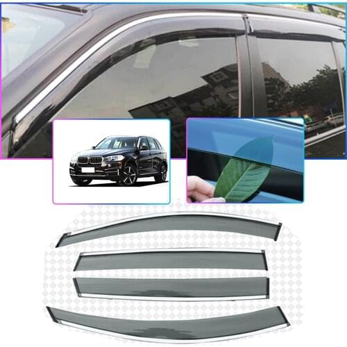 For BMW X5 2014 2015 2016 2017 Car Window Weather Shield Visors Sun Rain Guard Wind Deflectors Automobile Accessories 4PC