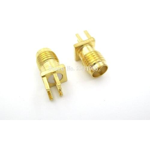 5PCS/LOT RP-SMA Female Jack Nut RF Coax Connector end launch PCB Straight Goldplated New