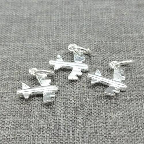 925 Sterling Silver Tiny Airplane Charms for Necklace Bracelet Earring