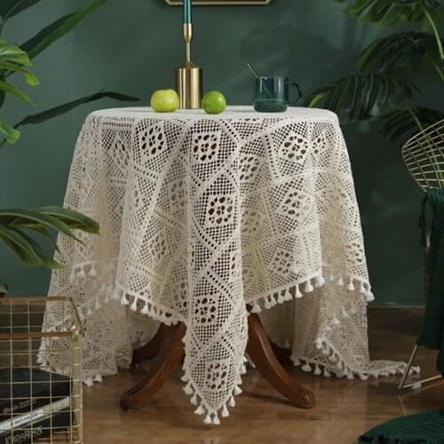 White Tablecloth for Table with Tassels Decoration Nordic Art De Table Nappe Blanche De Table Tapete Mantel Mesa Impermeable
