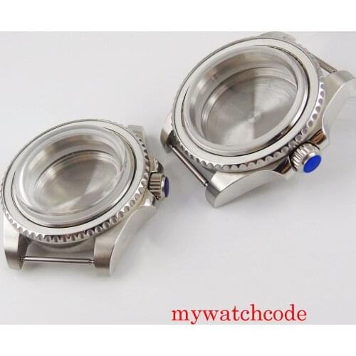 40mm stainless steel watch case domed glass fit NH35 NH36 automatic movement solid case back