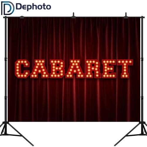 DePhoto Cabaret Photography Backdrop Red Curtain Luxury Stage Background for Photo Studio Shoot Photobooth Photocall