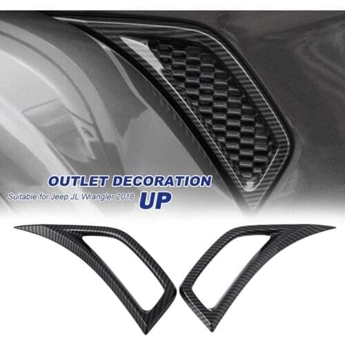 For Jeep Wrangler JL JLU Gladiator JT 2018-2021 Carbon Fiber Car Wheel Eyebrow Side Air Vent Outlet Cover Sticker Trim