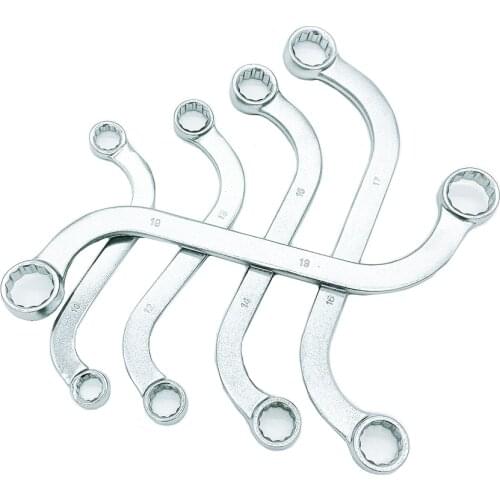 5pcs S Type Double Ended Ring Spanner Wrench Set 10-19mm