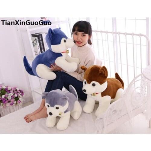 New arrival lovely bell husky dog large 60cm soft plush toy Doll throw pillow birthday gift b2649