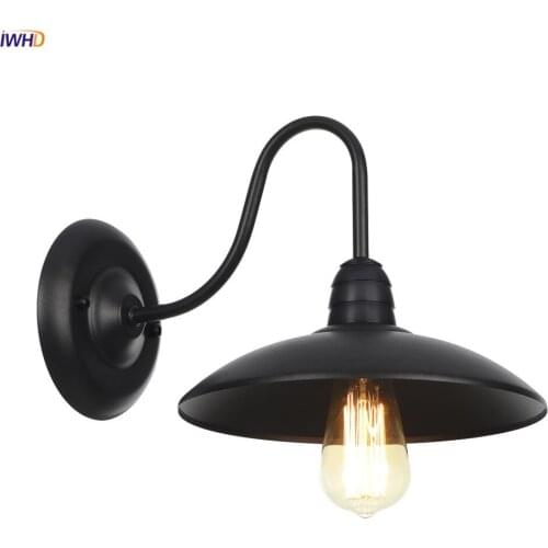 IWHD Antique Edison Vintage Wall Lamps Beside Bedroom Bar Cafe American Country Loft Decor Industrial Wall Light Wandlamp LED