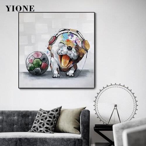 Cute Dog Baby Graffiti Oil Painting Print Abstract Art Animal Pet Canvas Posters Wall Pictures for Living Room Home Decoration