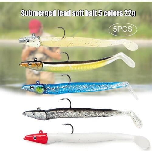 Pack of 5 Soft Fishing Lure Wobblers Swimbait Artificial 11cm Bait for Sea Fishing SAL99