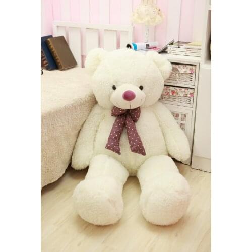 New toy white teddy bear plush toy bowtie bear about 80cm soft doll throw pillow Christmas gift b1908