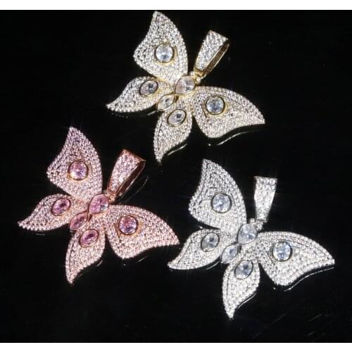 New arrived Gold rose gold color elegent butterfly pendant women men fashion jewelrys accessories for men women gift bling gift