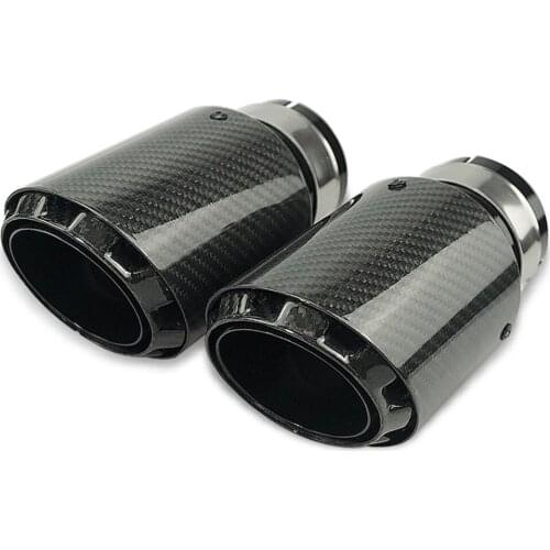 New Cool Design Real Carbon Fiber + Balck Stainless steel Modification Car Muffler Exhaust Tip End Tail Pipe Car Accessories