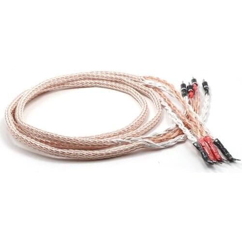 Pair 12TC twist Speaker Cable, OCC Copper Audiophile speaker cable, HIFI Banana to spade loudspeaker cable
