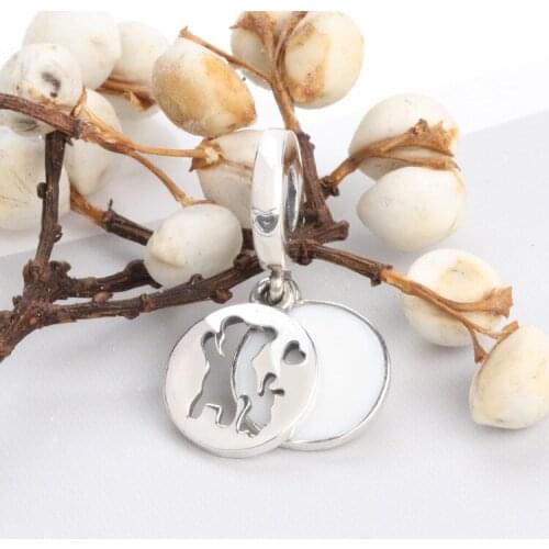 925 Silver Intimate Partner Pendant Fashion All-match White Bear Pendant Fit Original Charms Necklace