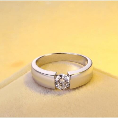 Men And Women Popular Ring Zircon Micro-inlay Ring Men And Women Electroplated White Gold Ring Hot Sale