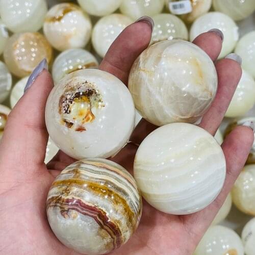 Natural Afghan Jade Mineral Quartz Sphere Hand Massage Crystal Healing