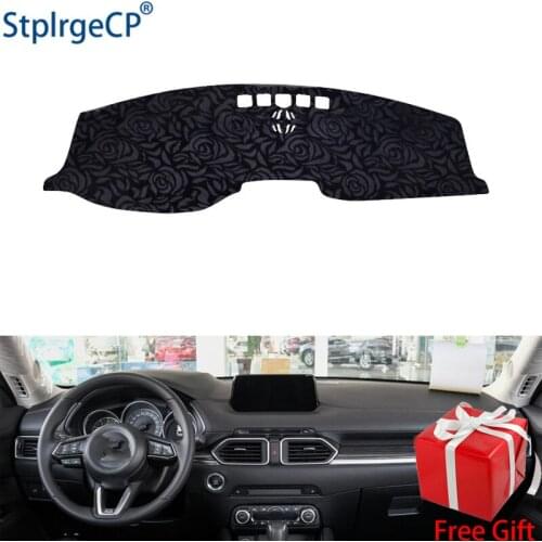 Rose Pattern Non-slip Car Dashboard Cover Dash Mat Pad DashMat ANti-UV Car Sticker for mazda cx-5 cx-8 2017-2019 Car Styling