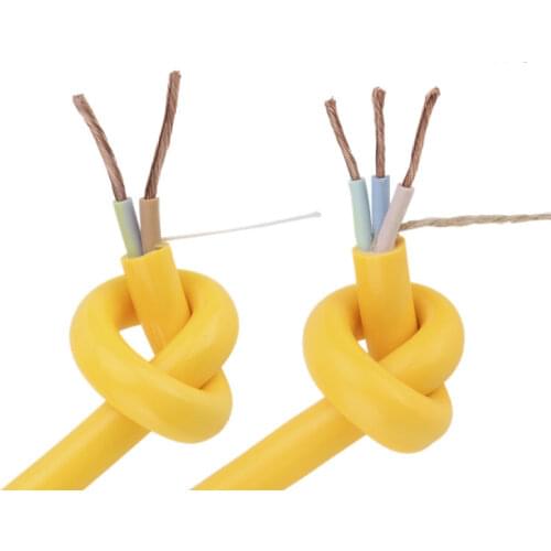 RVV Outdoor Electrical Wire Cable Copper 2 Cores 3 Cores 1 / 1.5 / 2.5 / 4 mm Soft Power Cord Sheathed Wire Yellow