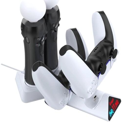 PS5 Move Motion VR PSVR LED Joystick USB Fast Charger Stand Controller Charging Dock Base Power Supply for PS Move PS 5 Gamepad