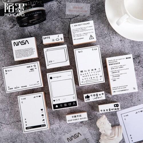 Vintage Functional List Ins Chat Box Stamp DIY Wooden Rubber Stamps for Scrapbooking Stationery Scrapbooking Standard Stamp