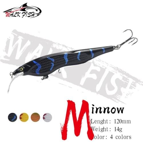 WALK FISH 120MM 14G Hard Jerkbait Minow Fishing Lures Professional Artificial Tackles Wobblers Floating Trolling Slim Jerk Bait