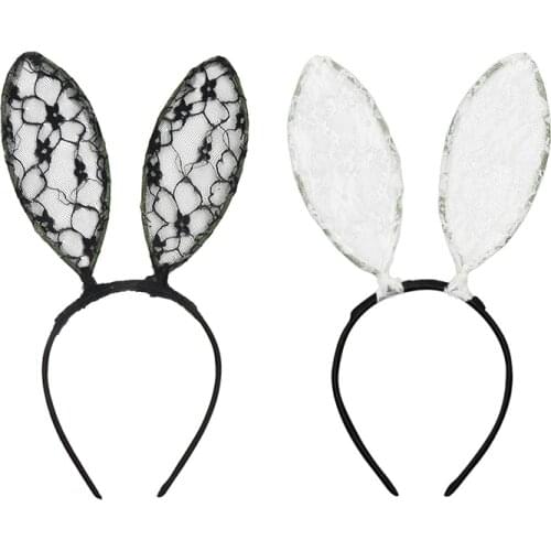 Miss Cute Adult Kids Rabbit Ear Hairband Black White Headband Headwear Dress Costume Bunny Ear Hair band Party Hair Accessories