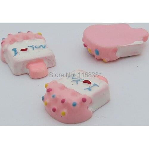1pcs/lot resin flat back light pink i love you Icecream 17mm simulation of food Cabochon Scrapbook DIY phone decoration B404-12