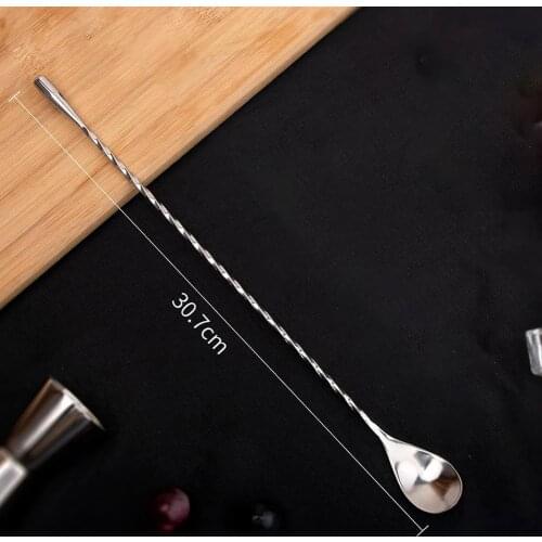 1pcs Steel Stirring Spoon Cocktail Spoon Kitchen Utensils Double Stick Stir Stick Cocktail Bar Bar Utensils
