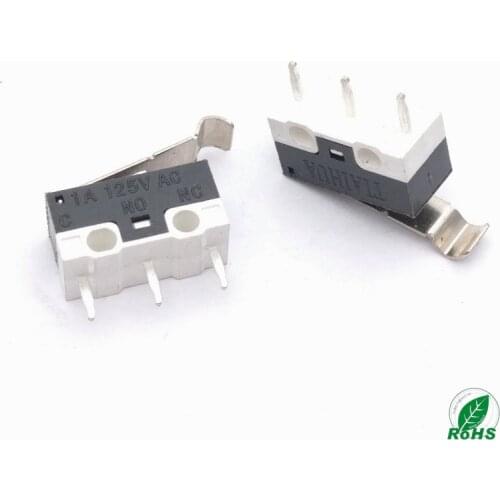 100pcs Limit Microswitch With Three Straight Legs Mouse Side Key Momentary Micro Limit Switch 1A/125VAC