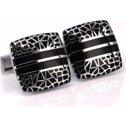 2017 men jewelry cufflinks for shirt high quality black pattern cufflink for wedding gift