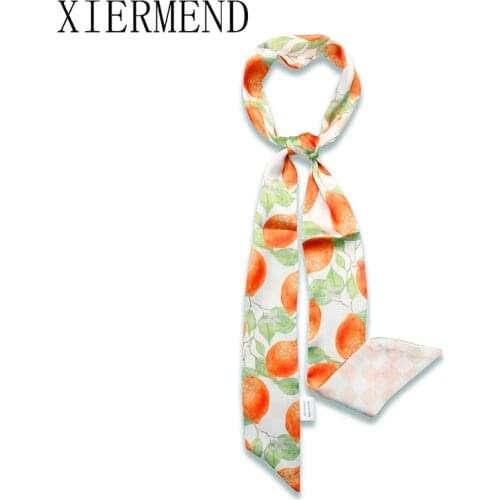 2021 new fruit long small scarf women versatile long bag belt hair band women skinny scarf