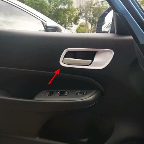 4Pcs Carbon Fiber Texture Interior Door Handle Bowl Trim Cover Fit For Honda Fit Jazz GR 2020 2021 Black Silver Car Accessories