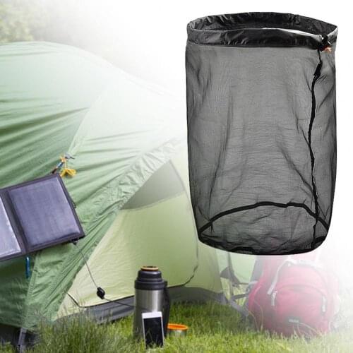 5Pcs Portable Ultralight Drawstring Mesh Bags Storage Sack Outdoor Sports Travel Camping Fishing Hanging Bag Sundries Bag