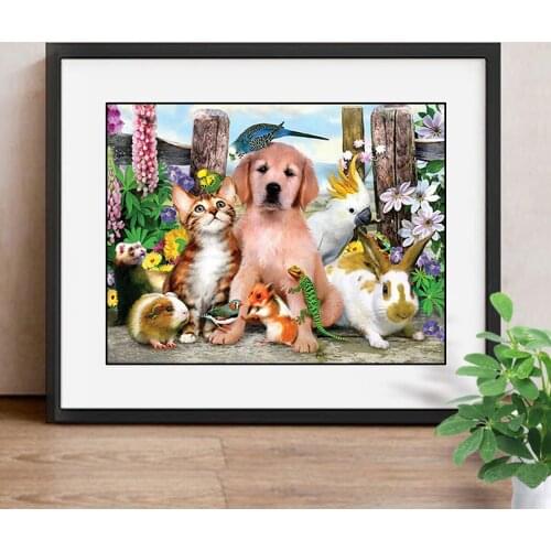 Diamond Mosaic Dog Pattern Diy Full Square Diamond Embroidery Animal Series Home Decor Children Gift Unfinished Art