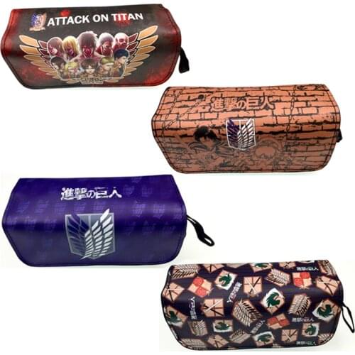 Attack on Titan Recon Corps Eren Jaeger Rival Ackerman Stationed Corps Dot Pixis Pencil case bag Pen Double Zipper