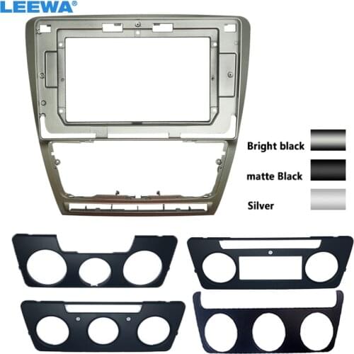LEEWA Car Stereo Radio 10.1" Fascia Frame Adapter for Skoda Octavia 04-07-14 2Din DVD Player Audi Panel Dash Frame Kit #CA6502