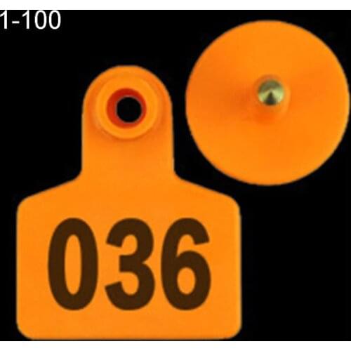 100PCS Soft TPU Precision Ear Tags Livestock Identification Ear Tag Applicator for Goats Sheep Cattle Cows Pigs