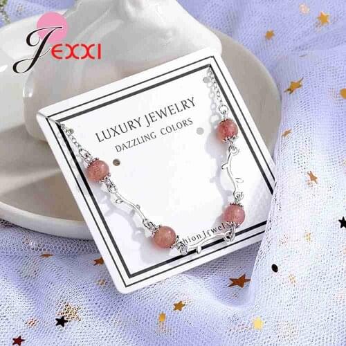 Wholesale Best Quality Solid 925 Sterling Silver Simple Bracelets With Red Stones Crystals Women Wedding Decorations