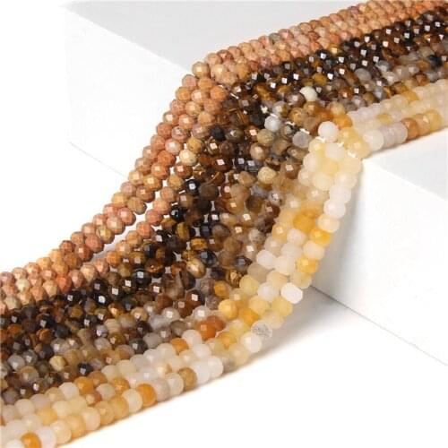 15.5" Natural Green Aventurine Abacus Beads Wholesale Faceted Tiger Eye Stone UFO Rondelle Strand Beaded For DIY Making Jewelry