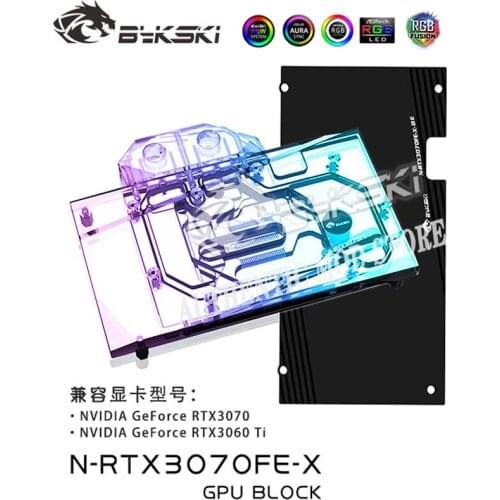 Bykski N-RTX3070FE-X 3070 GPU Block For NVIDIA Founders RTX 3070 3060Ti Video Card,Water Cooler VGA Cooling Radiator A-RGB SYNC
