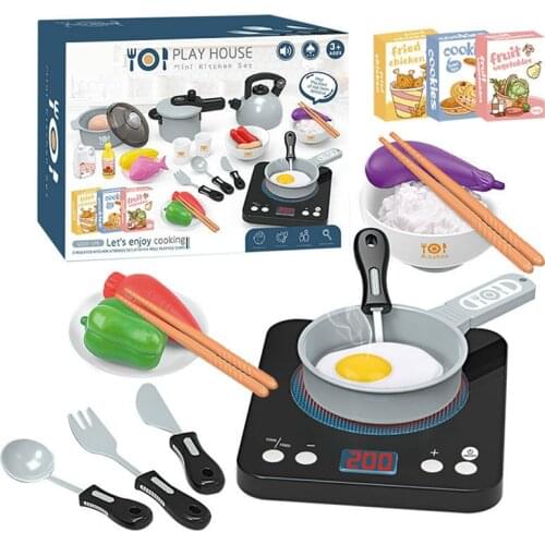Kids Mini Cooking Pot, Kids Cooking Pan, Simulation Vegetable Cooking Set, Fruit Cookware, Toy Set ZXH