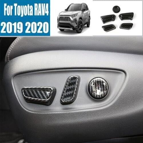 DNHFC Car adjustment button decorative cover carbon fiber style For Toyota Rav4 2019-2020