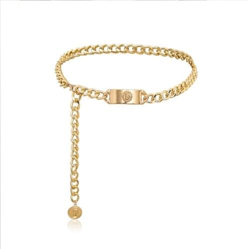 DoreenBeads Fashion Summer Beach Body Belly Chain For Women Accessories Gold Lion Animal Charms Jewelry Gift 92cm long, 1 Piece