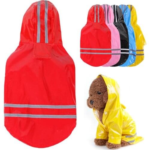 5 Colors 2019 Pet Rain Coat Outdoor Solid Hooded Raincoat Pet Waterproof Puppy Dog Jacket Fashion Dog Clothing Summer