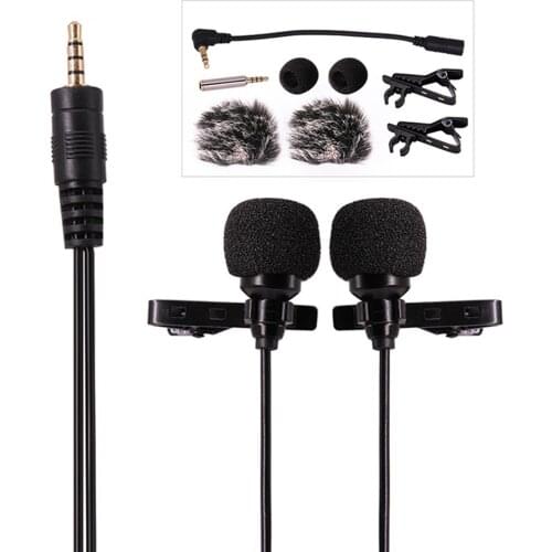 Ulanzi DualMic 6m Dual-Head Lavalier Lapel Clip-On Microphone For Lecture Or Interview For Smartphone Mobile Phone And Tablets