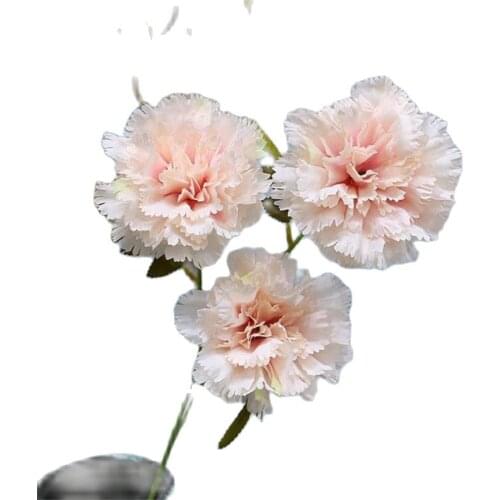 10Pcs Fake Single Stem Hibiscus (3 Heads/Piece) 25.98" Length Simulation Carnation for Wedding Home Decorative Artificial Flower