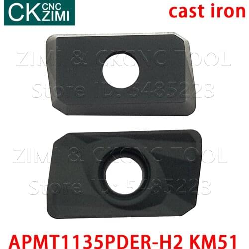 10PCS APMT1135PDER-H2 KM51 carbide inserts Carbide Milling Cutter Inserts Milling Blade for cast iron Processing CNC Tools APMT