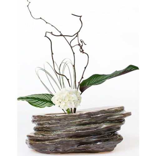 Handmade Stoneware Washed Hydroponic Plant Flower Pot Japanese Style Retro Tabletop Vase Fish Tank Bowl Tea Cups Wash Containers