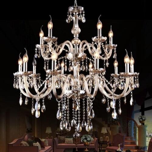 Chandelier Lighting Cognac Color Crystal Chandeliers Candle Lustres De Cristal Chandeliers Without Lampshade Living Room Lamp